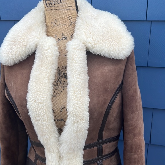 Vintage shearling med. coat coat warm! Penny Lane and Alice & Olivia style! - Picture 2 of 10